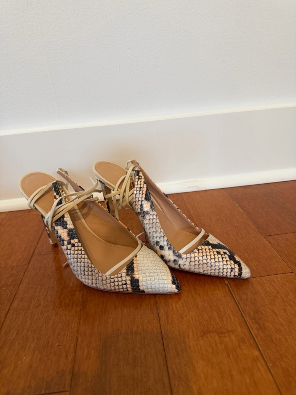 Dee Ocleppo Snake-Print Slingback Pumps